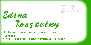 edina kosztelny business card